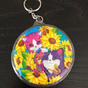 Vintage Lisa Frank sunflowerkittens puffy keychain